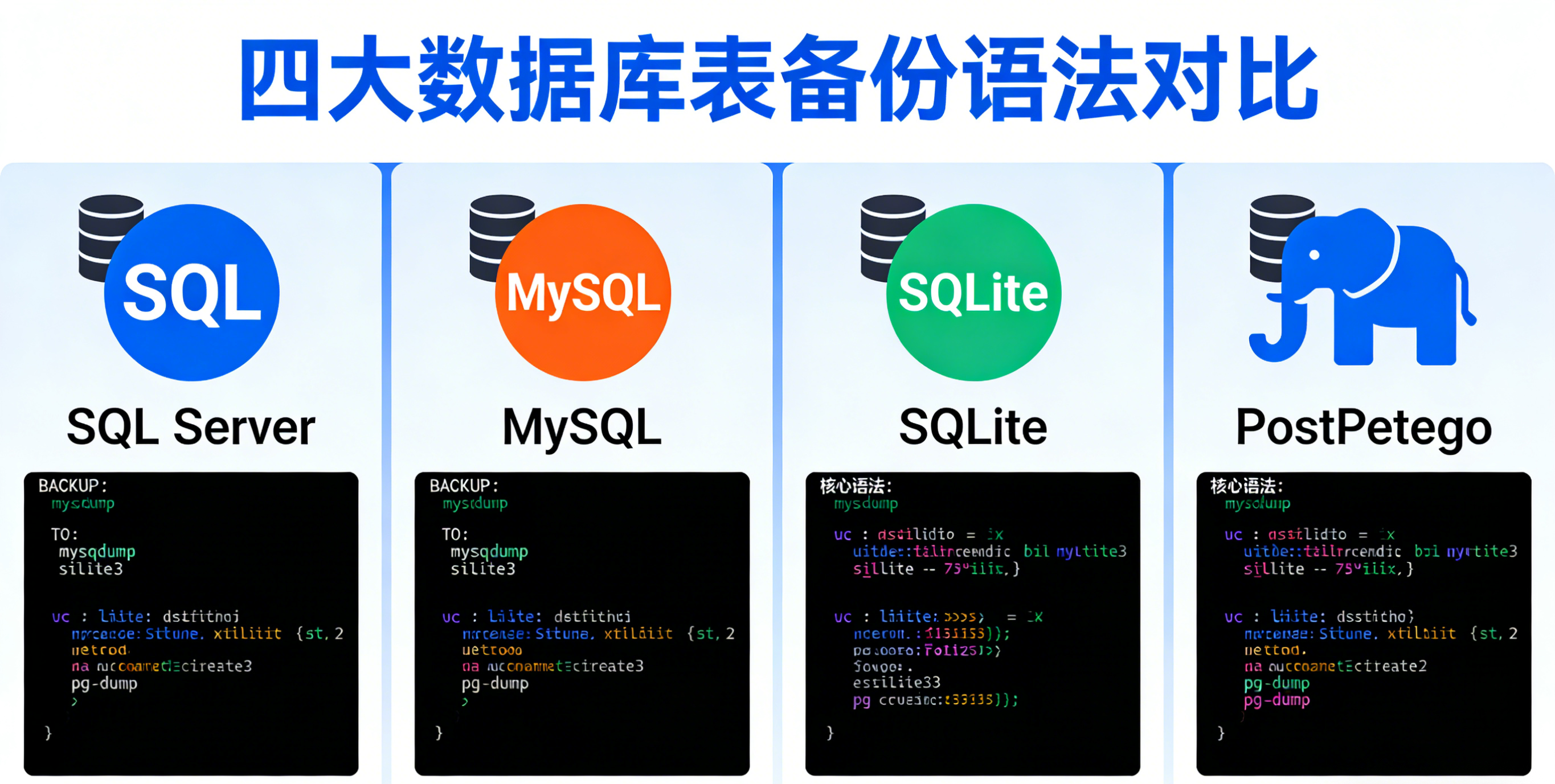 四大数据库备份语句(将表备份到其他表)