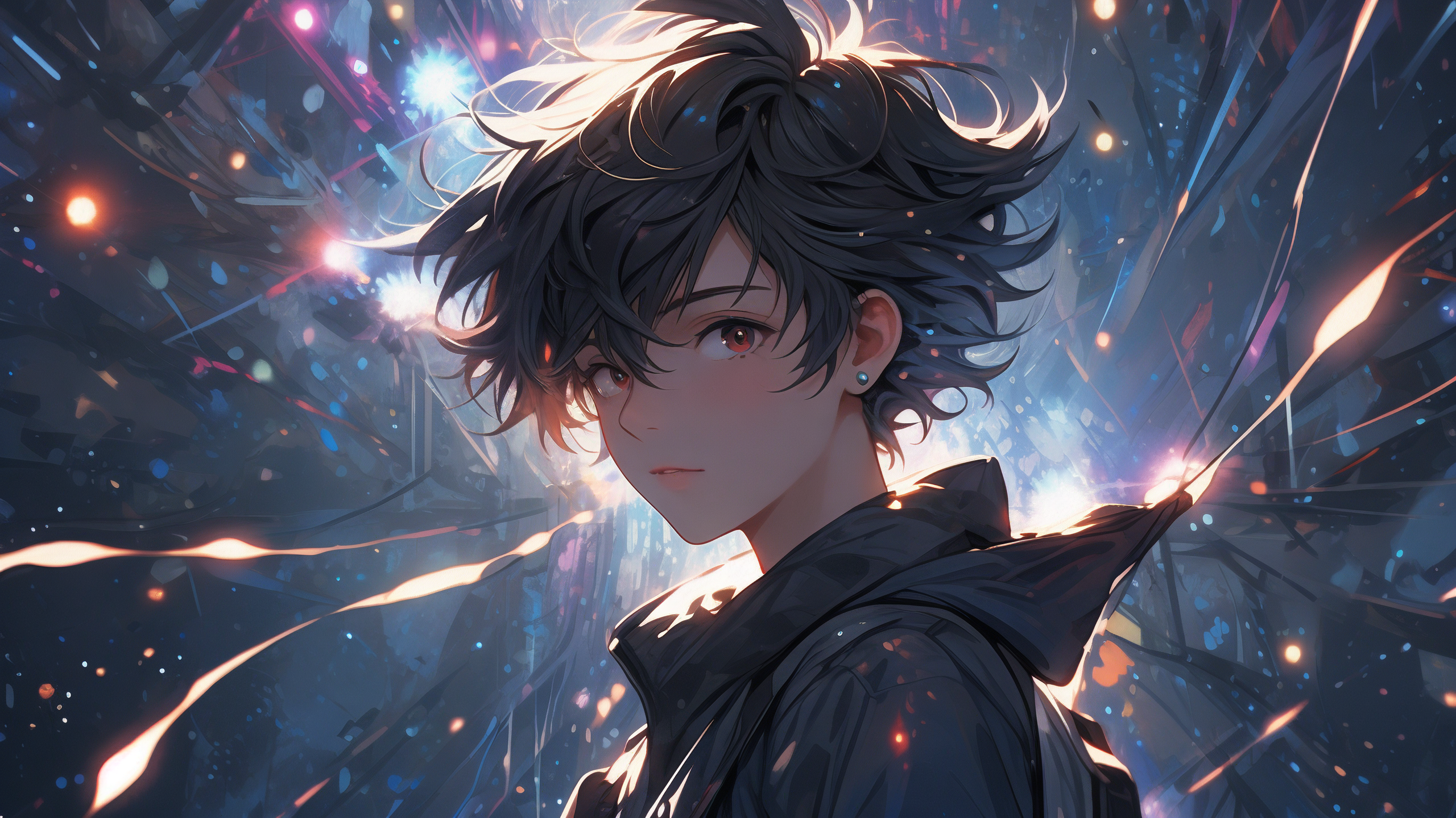 【电脑壁纸】霓虹碎影里的赛博少年