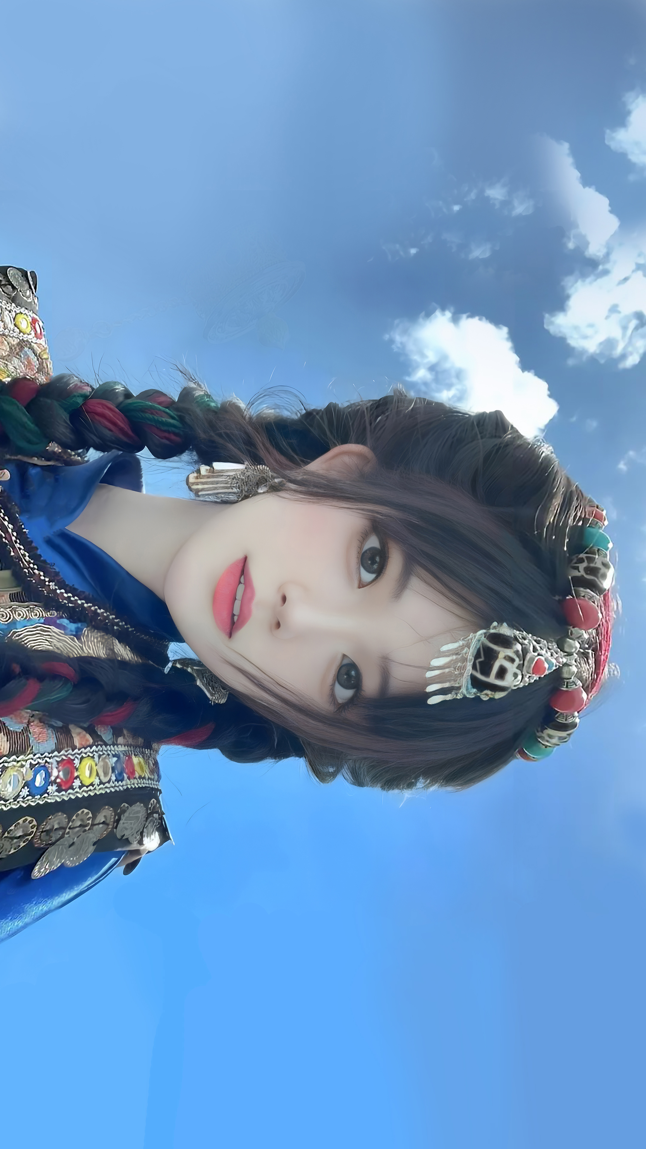 国风 西藏服饰 美女 4k壁纸