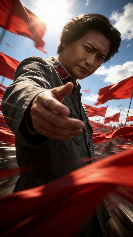 【手机壁纸】伟人伸手红旗飘扬场景手机壁纸