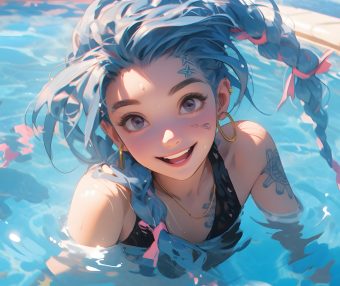 金克丝 泳池派对 4K壁纸