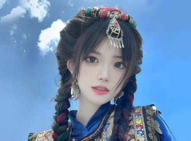 国风 西藏服饰 美女 4k壁纸