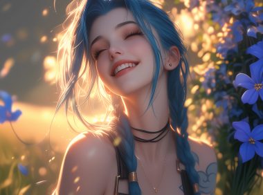 金克丝 微笑 可爱 甜美 闭眼 午后 4k壁纸