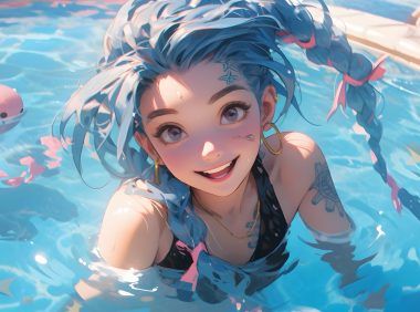 金克丝 泳池派对 4K壁纸